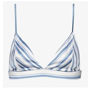 NWT SER.O.YA Iris Silk Bralette Top Blue & White Striped Women's (S) --$109